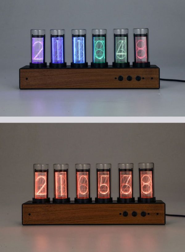 Vintage RGB Digital Tube Table Clock For Discount - Image 5