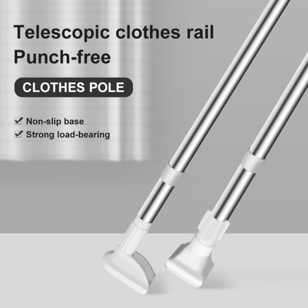 Space Saver Adjustable Telescopic Clothes Hanger Rod Discount - Image 2