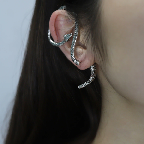 Twining Snake Punk Style  Earrings Sale - Image 4