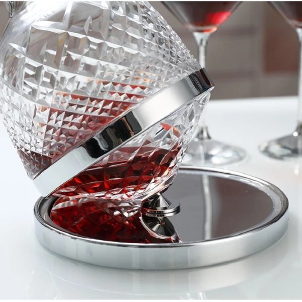 Elegant Crystal Spinning Glass Wine Decanter on Sale - Image 3