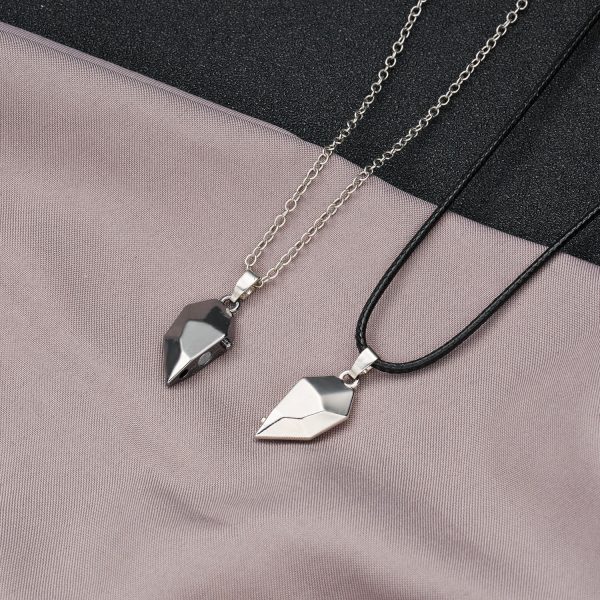Magnetic Abstract Heart Couple s Necklace For Sale - Image 3
