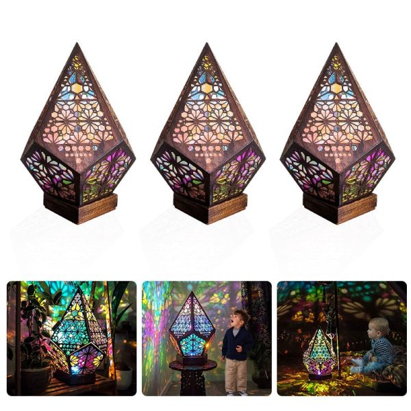 Wooden Hollow LED Atmosphere Night Lamp Projector Hot on Sale - Image 4