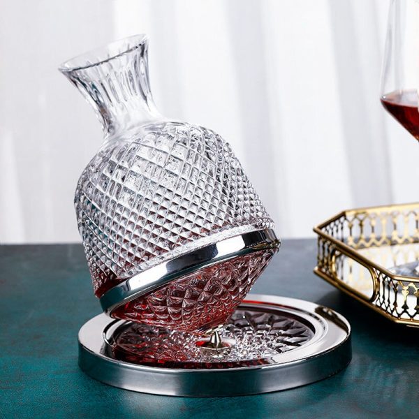 Elegant Crystal Spinning Glass Wine Decanter on Sale