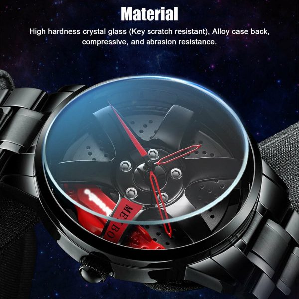 Waterproof Car Wheel Rim Wrist Men Watch on Sale - Image 3