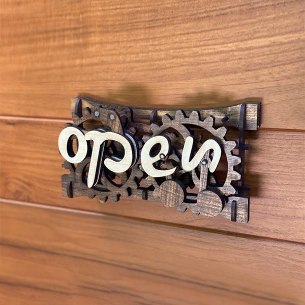 Wooden Double-Sided Reversible Open Closed Sign Online now - Image 2