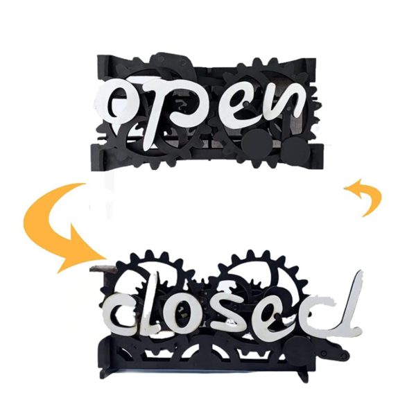 Wooden Double-Sided Reversible Open Closed Sign Online now - Image 5