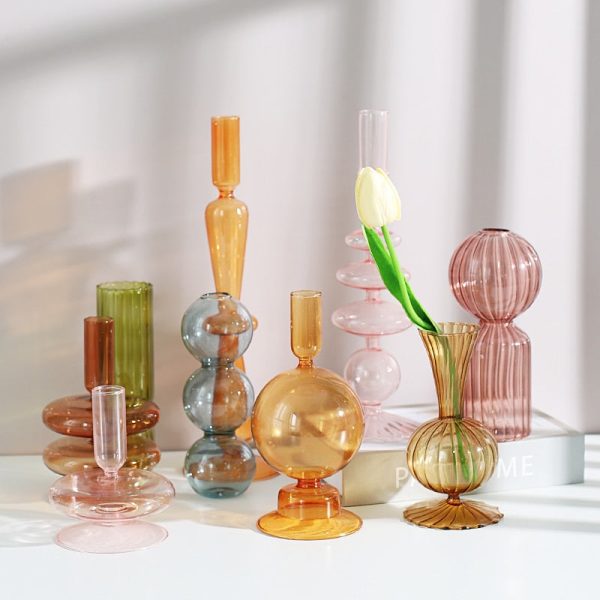 Nordic Stylish Bubble Glass Candle Holder Online now