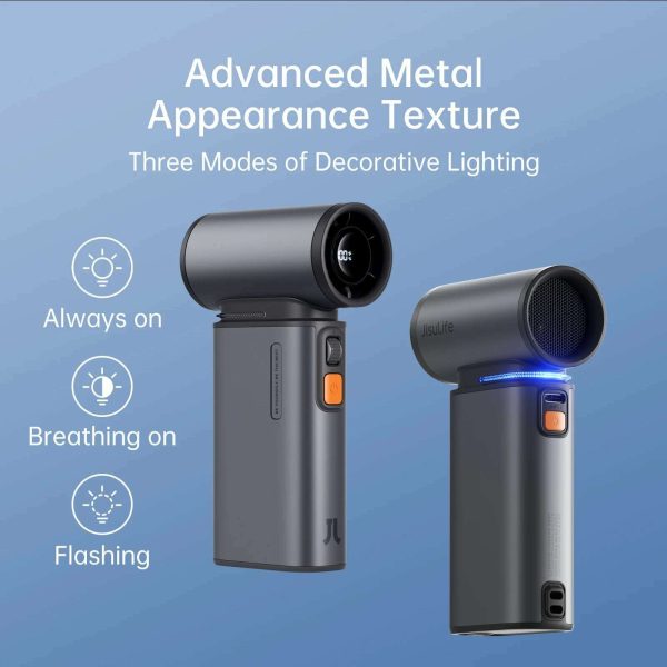 JISULIFE Portable Turbo Handheld Fan, 100 Winds Speeds Adjustable, 9000 mAh Rechargeable Battery, LED Display, Outdoor Camping Online now - Image 4