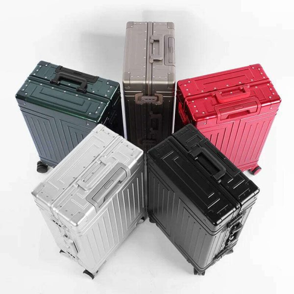 2024 Capacity Durable Luggage Sets 100% Aluminum Suitcase Wheels Women Girl Men Cabin Carry-On Boarding Travel 20 24 26 28 Online - Image 5