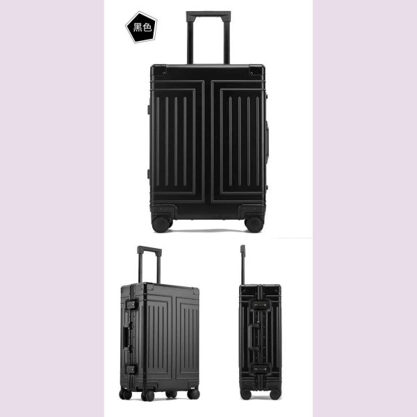 2024 Capacity Durable Luggage Sets 100% Aluminum Suitcase Wheels Women Girl Men Cabin Carry-On Boarding Travel 20 24 26 28 Online - Image 3